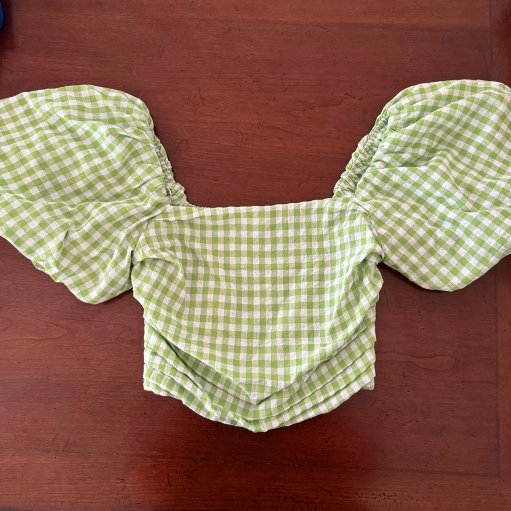 Daisy Lane Gingham Puff Sleeve Blouse